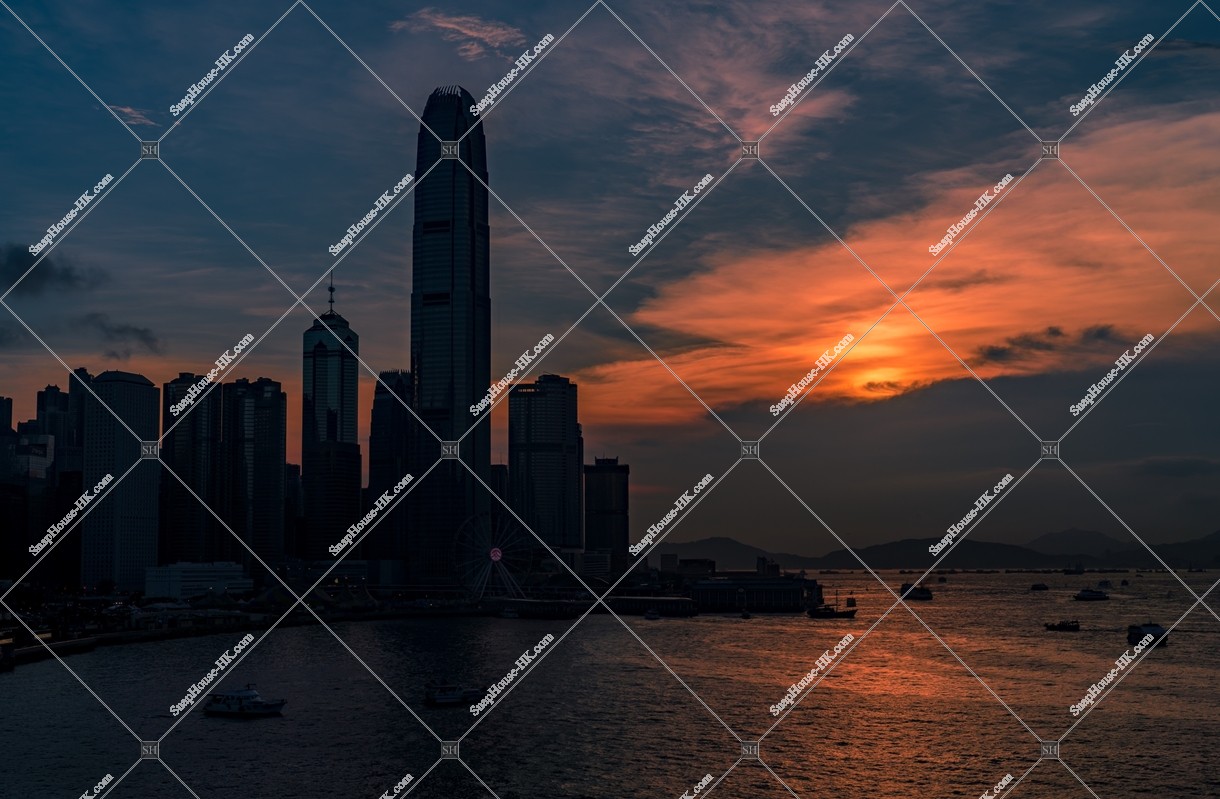 Evening scene of high-rise buildings at Central, No.2