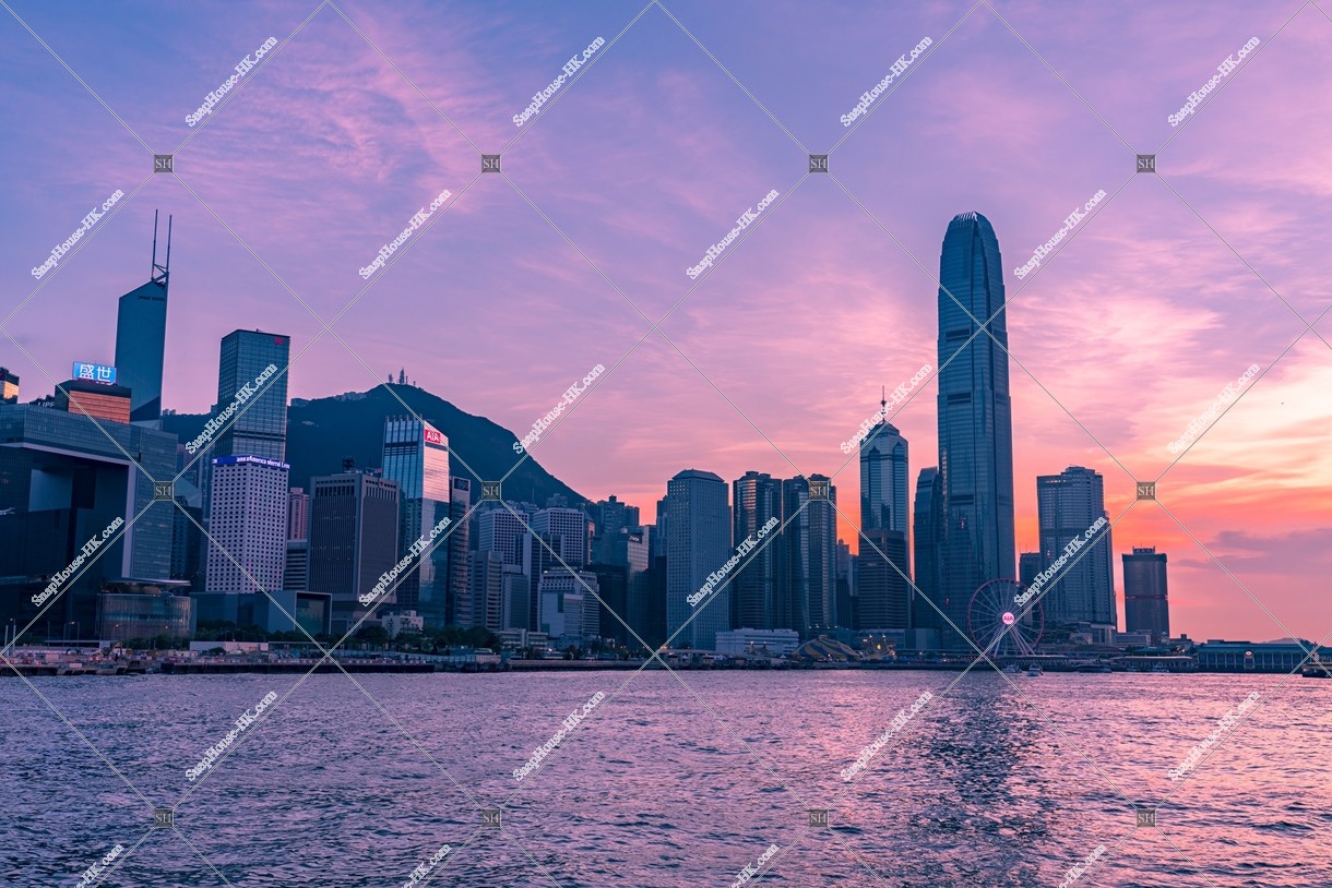 Evening scene of high-rise buildings at Central to Admiralty, No.2