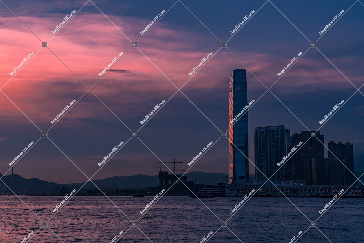Evening scene of West Kowloon