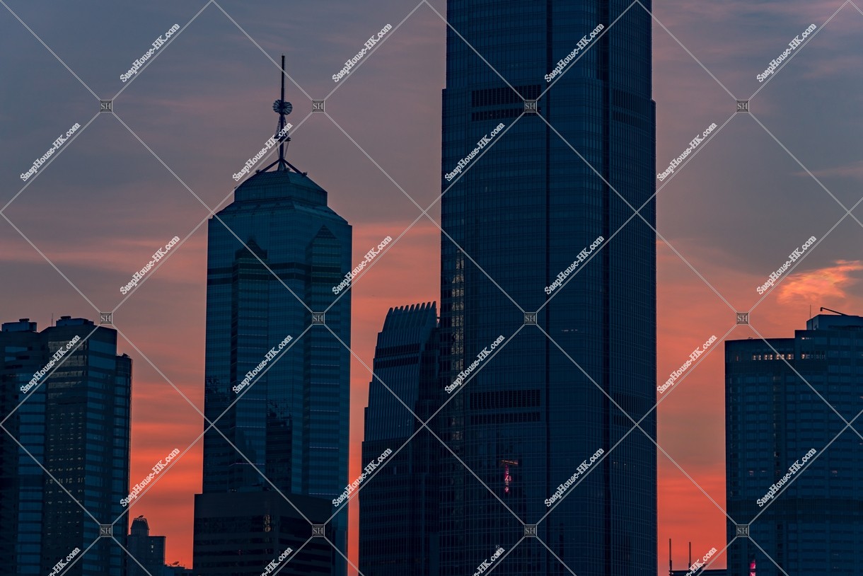 Evening scene of high-rise buildings at Central, No.4