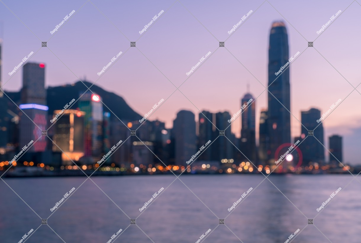 Evening scene of high-rise buildings at Central to Admiralty, No.3