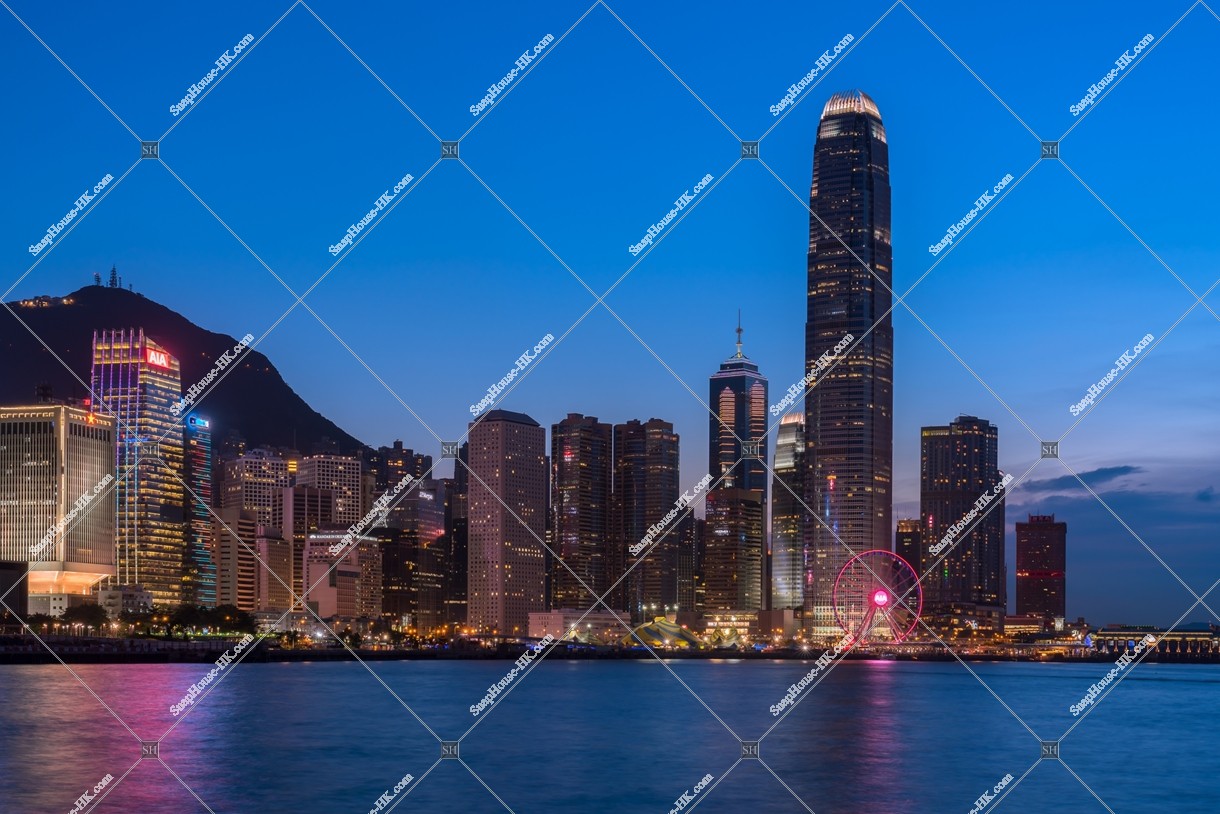 Night view of high-rise buildings at Central, No.1