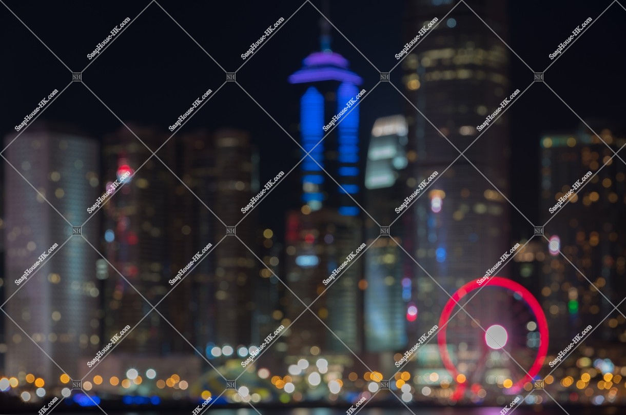Night view of high-rise buildings at Central, No.5
