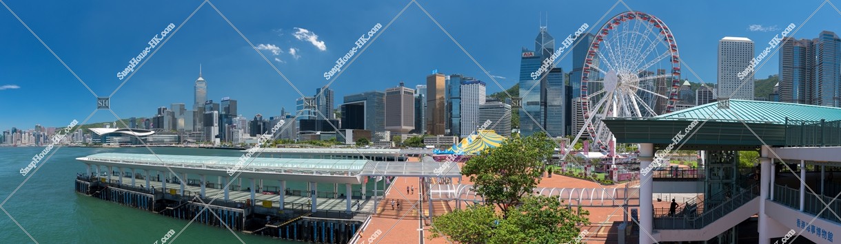 The Hong Kong Observation Wheel and  buildings of Admiralty to Wan Chai, No.2