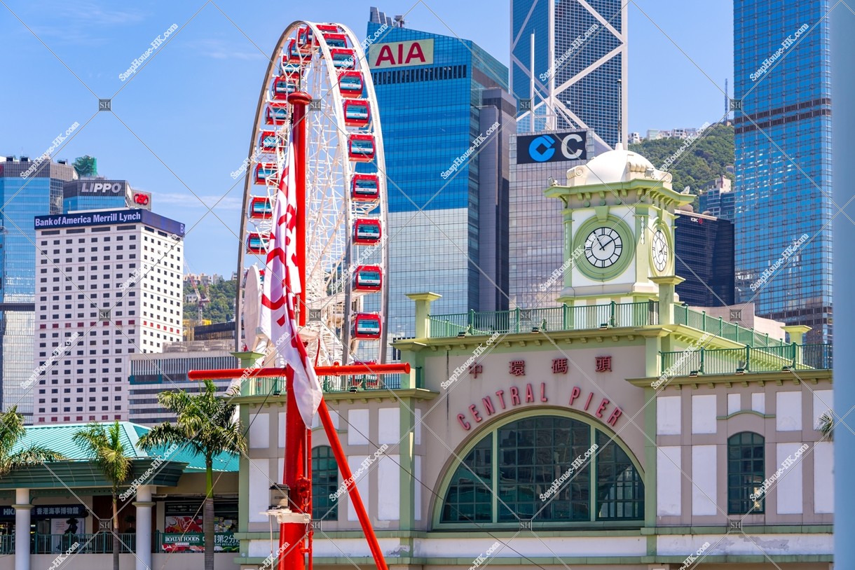 The Hong Kong Observation Wheel and buildings of  Central, No.5
