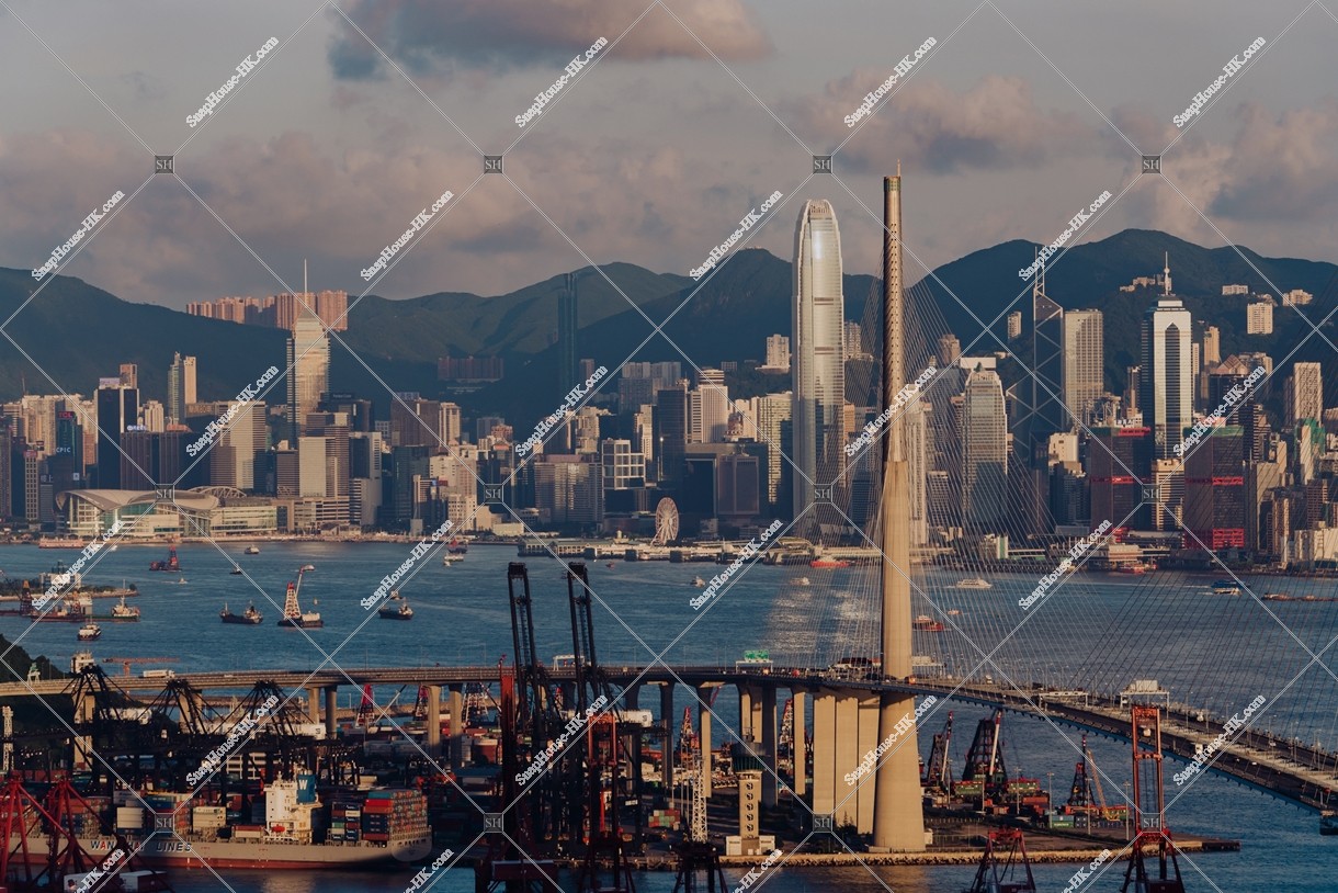 View of Stonecutters' Bridge and Hong Kong Island, No.3