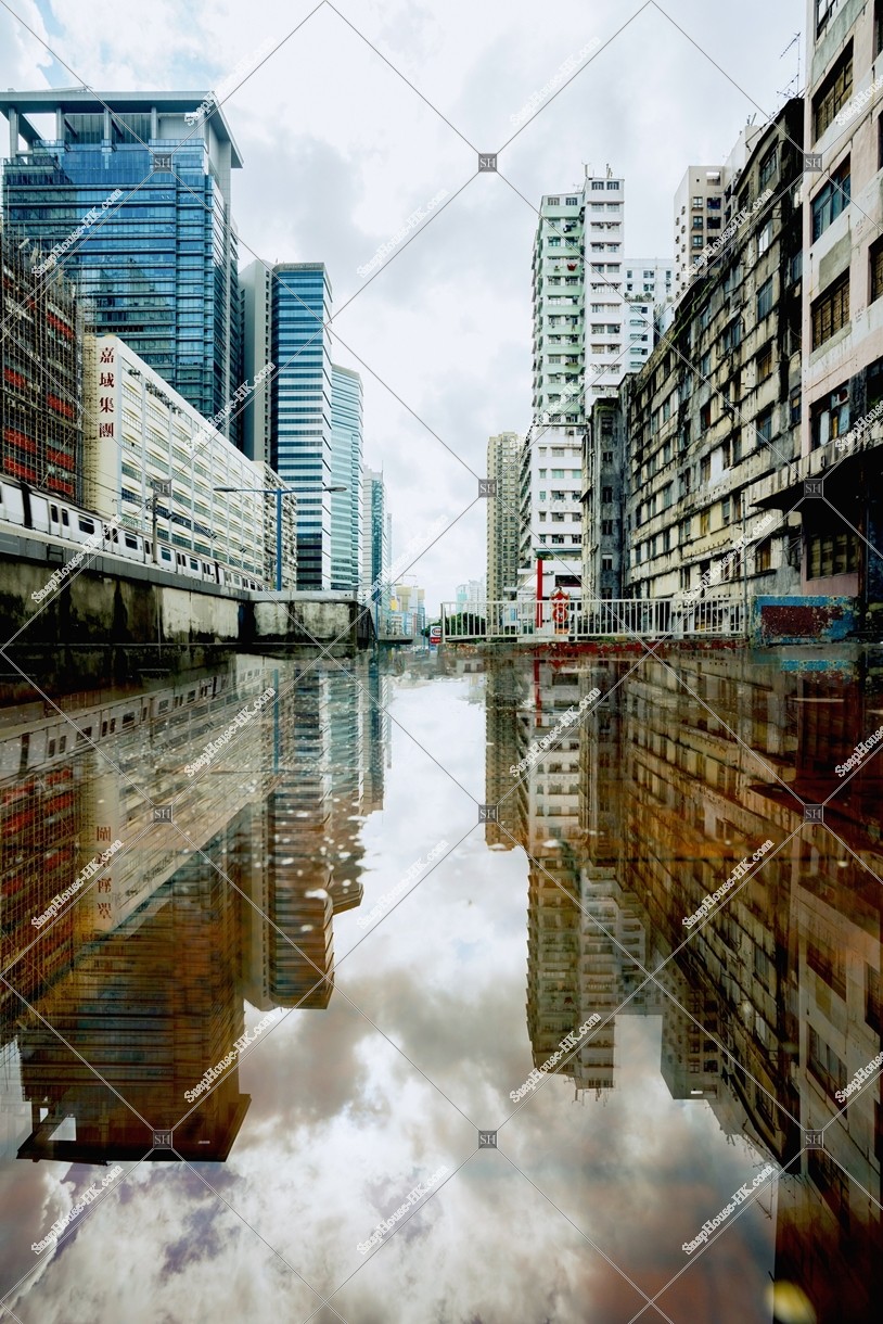 Landscape reflecting on water, Kwun Tong, No.2
