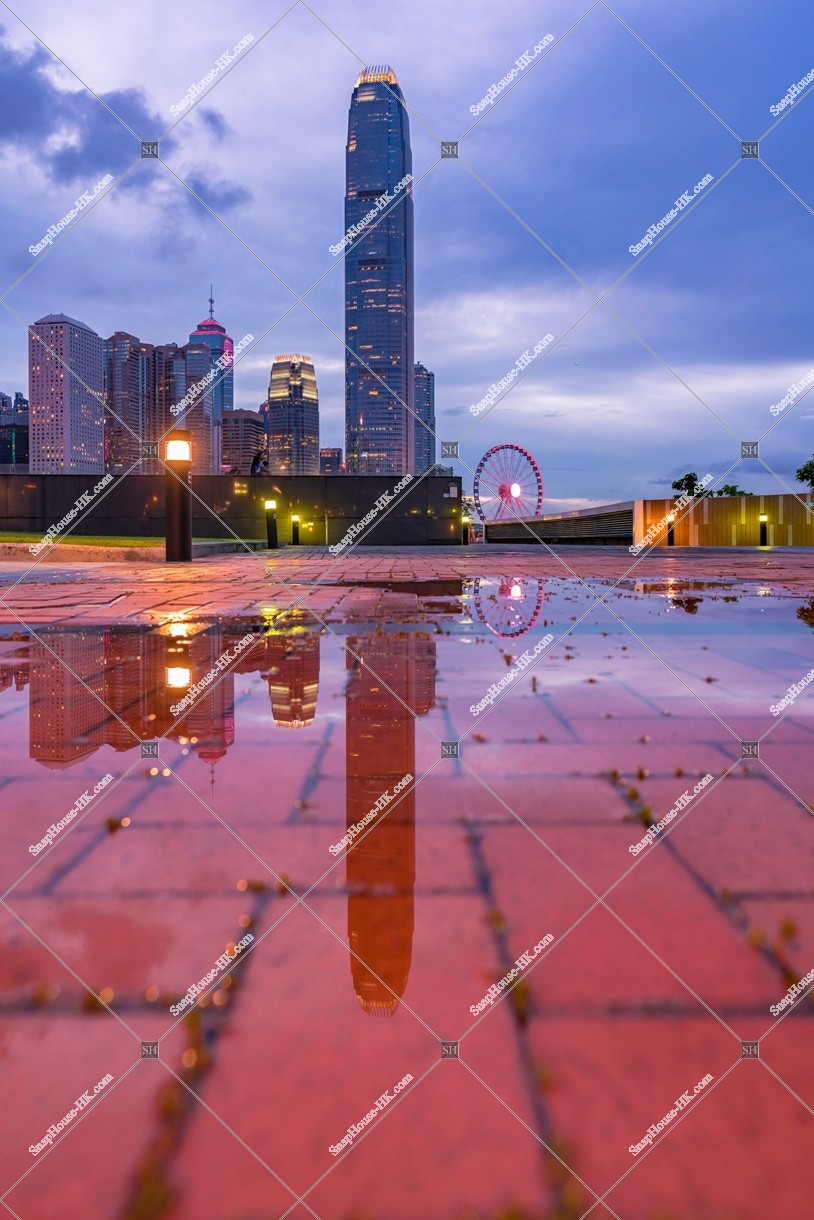Landscape reflecting on water, Central, No.1