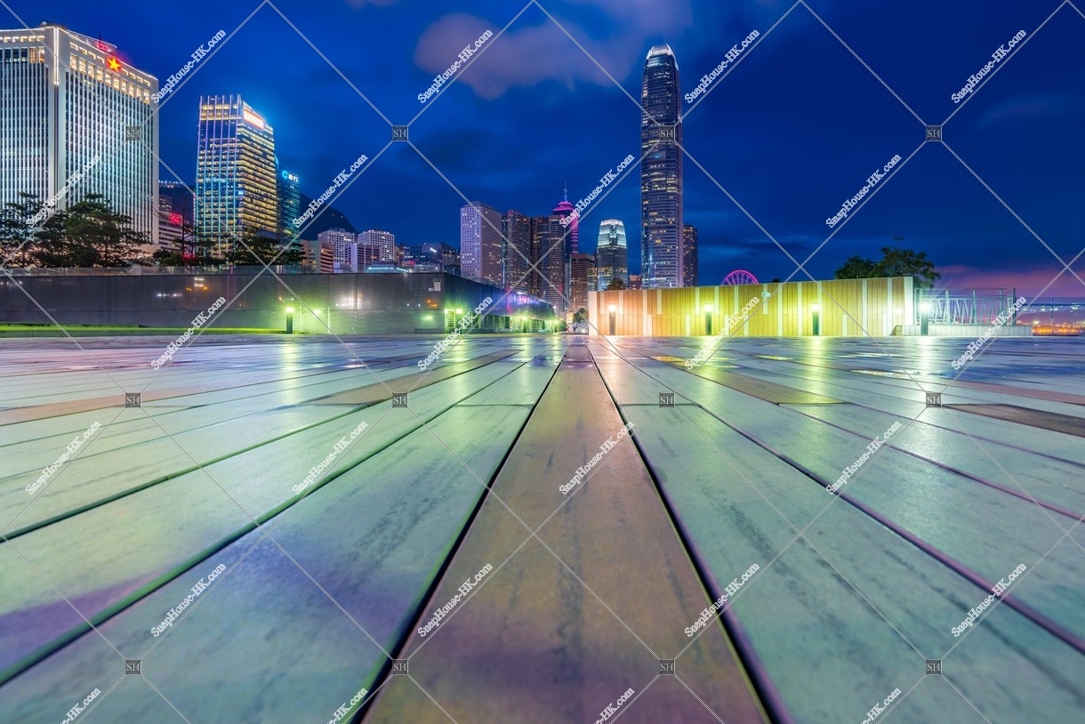 Night view of the high-rise buildings at Central, No.1