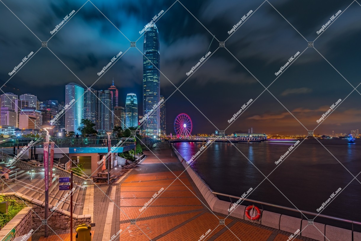 Night view of the high-rise buildings at Central, No.2