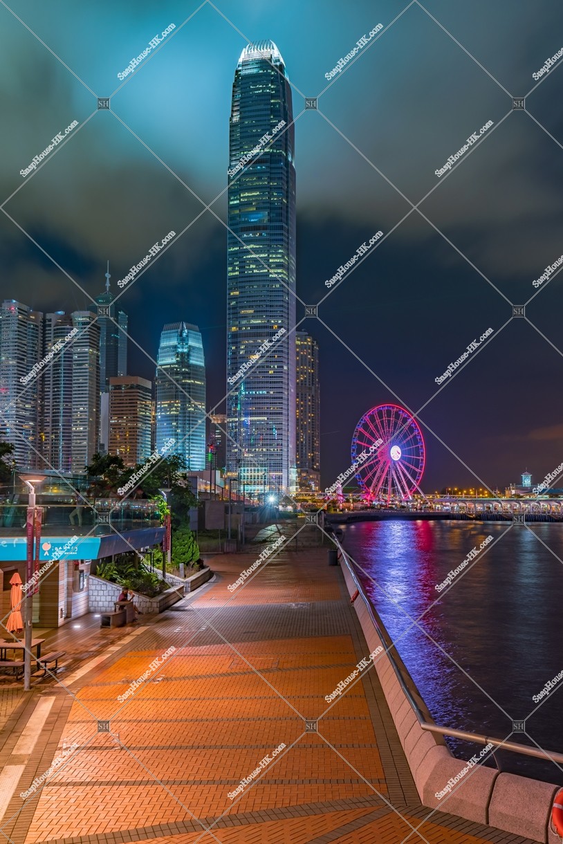 Night view of the high-rise buildings at Central, No.3