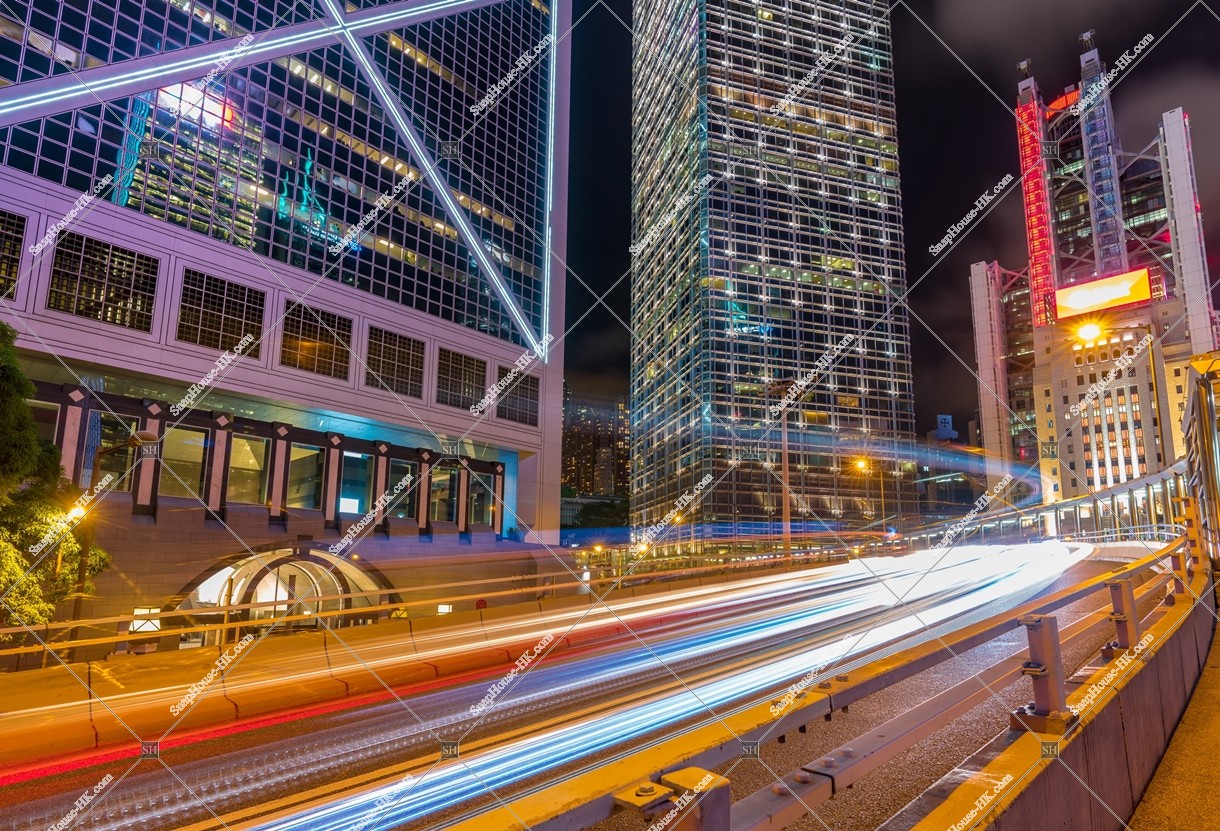 Night view of  the Financial high-rise buildings at Central, No.1