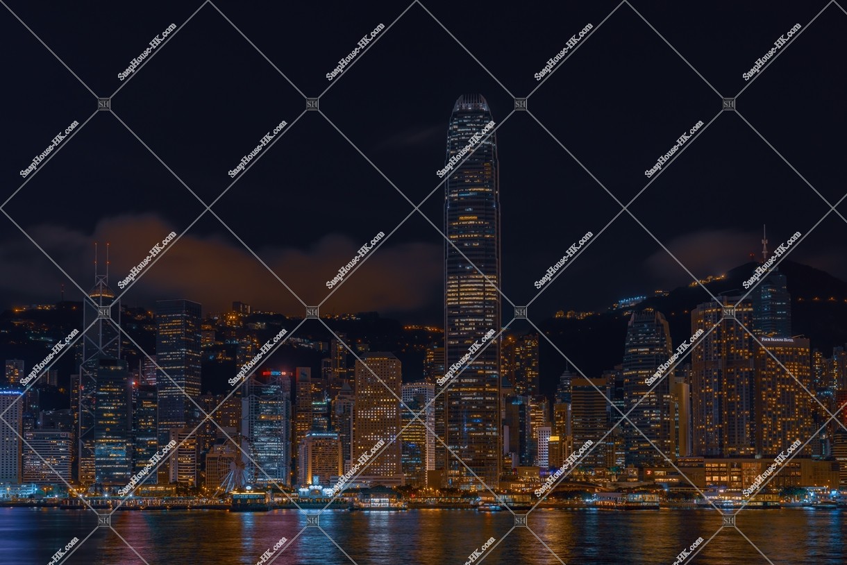 Night view of the high-rise buildings of Central from Tsim Sha Tsui , No.5