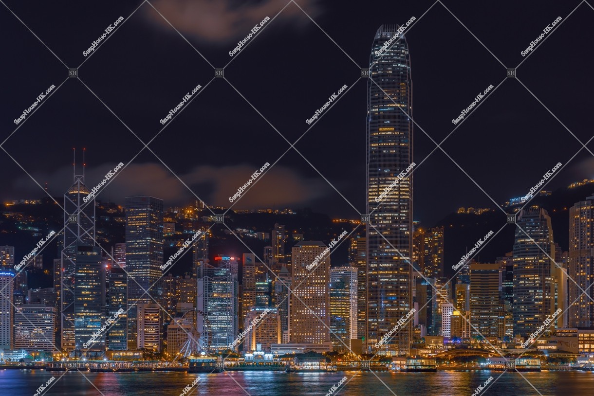 Night view of the high-rise buildings of Central from Tsim Sha Tsui , No.6