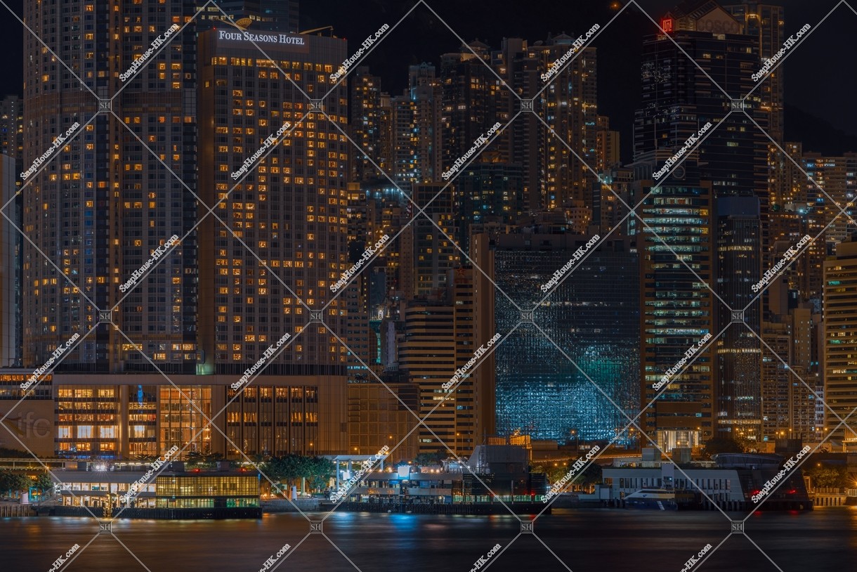 Night view of the high-rise buildings of Central from Tsim Sha Tsui , No.9