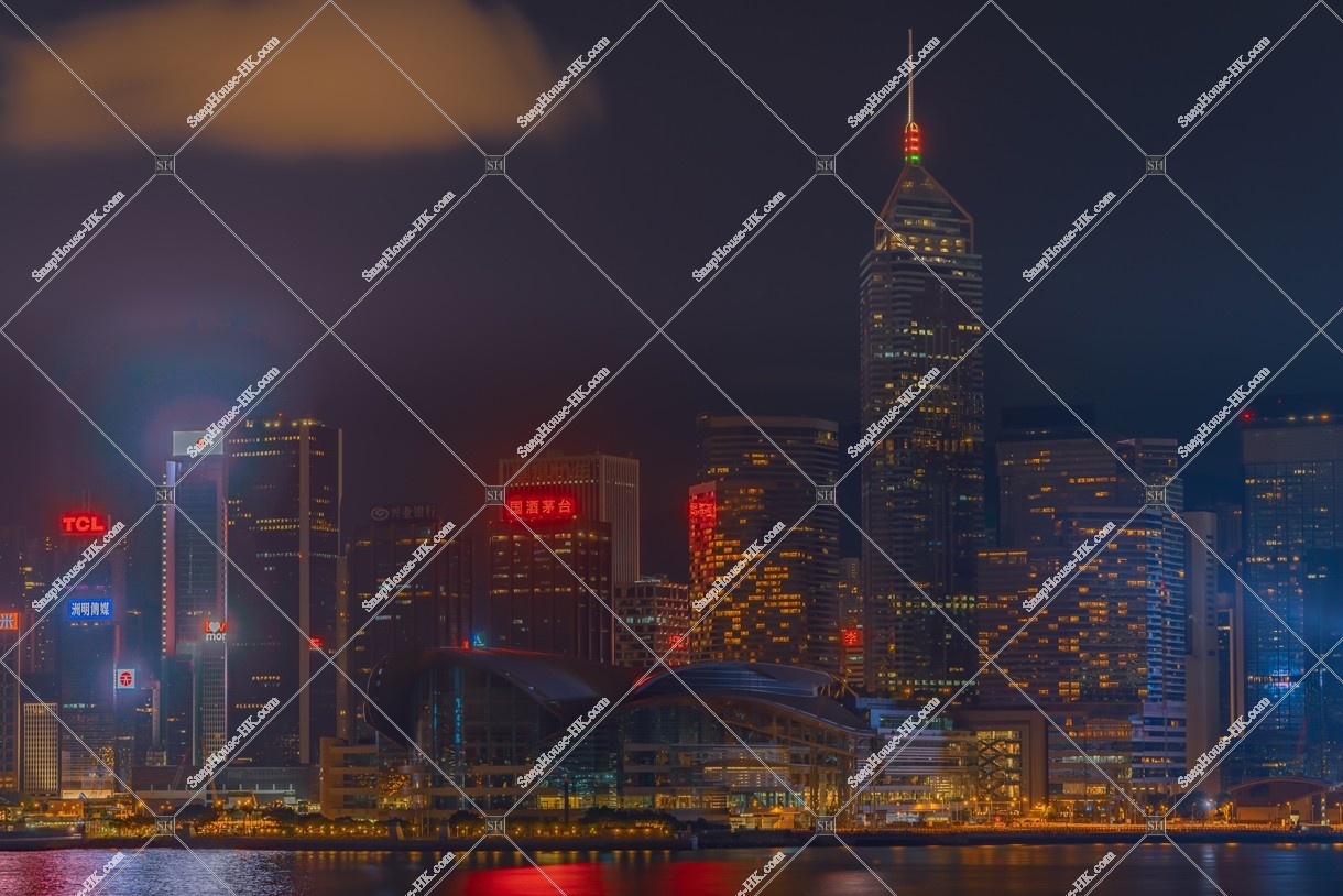 Nigh view of Central Plaza and nearby, No.2