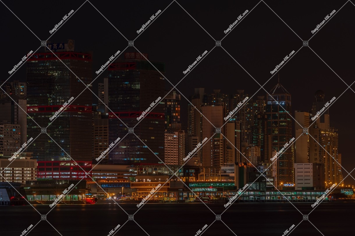 Night iew of the high-rise buildings of Sheung Wan from Tsim Sha Tsui , No.2