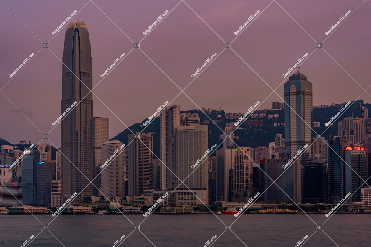 Evening scene of high-rise buildings at Central, No.6