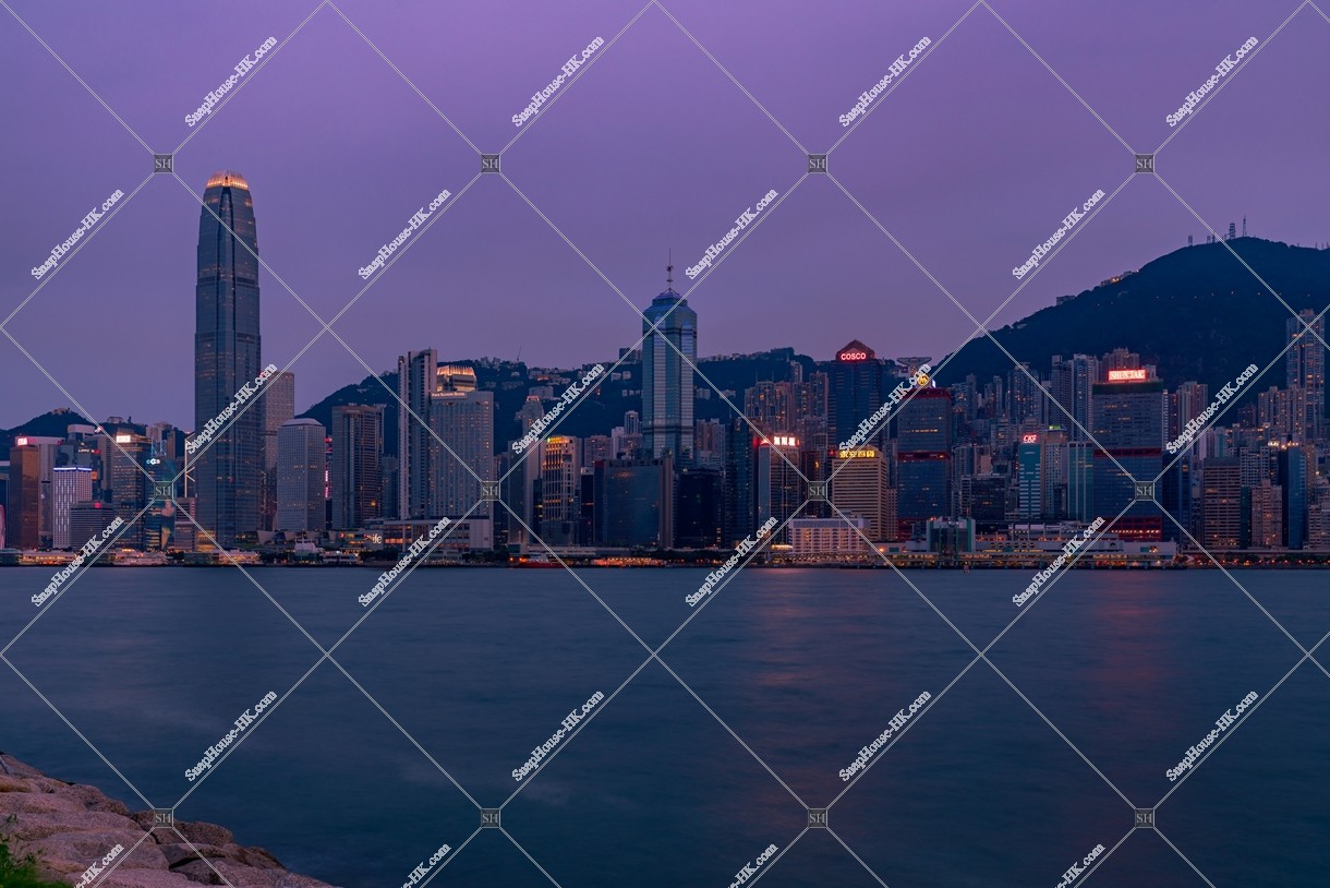 Evening scene of high-rise buildings at Central, No.9