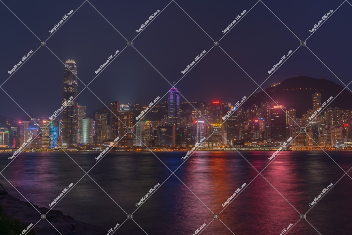 Night view of high-rise buildings at Central, No.2
