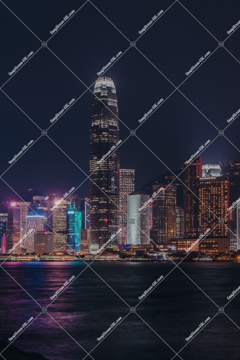 Night view of high-rise buildings at Central, No.3