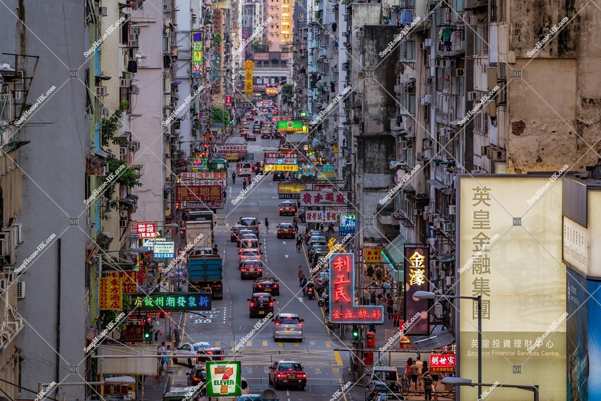 Street view of Shanghai Street, Mong Kok