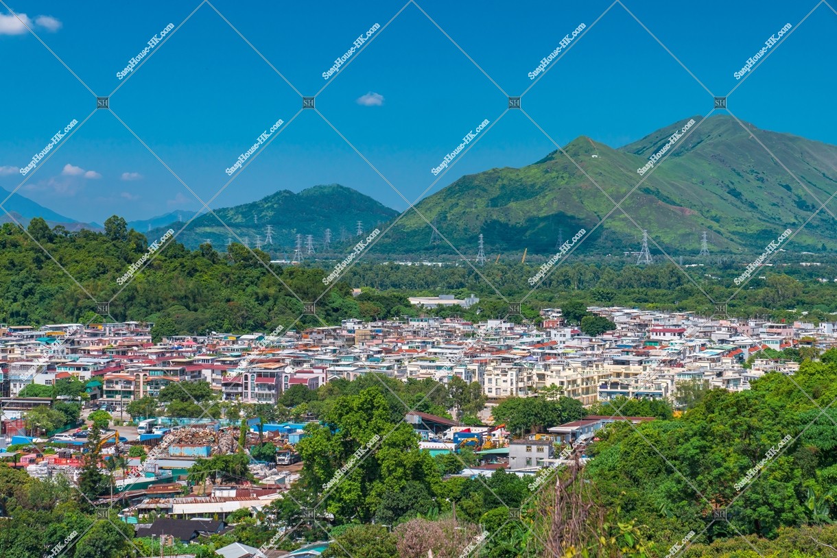 Landscape of houses near Long Ping station