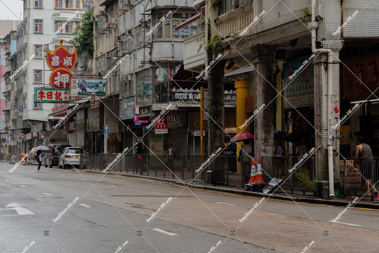 View of Shanghai Street in rainy weather, Yau Ma Tei, No.5