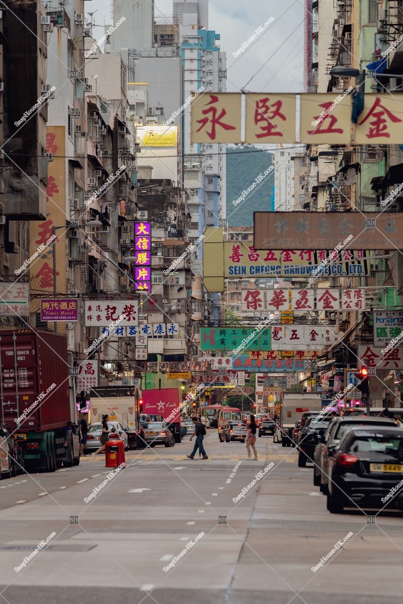 Street view of Reclamation Street with signboards,　Mong Kok, No.3