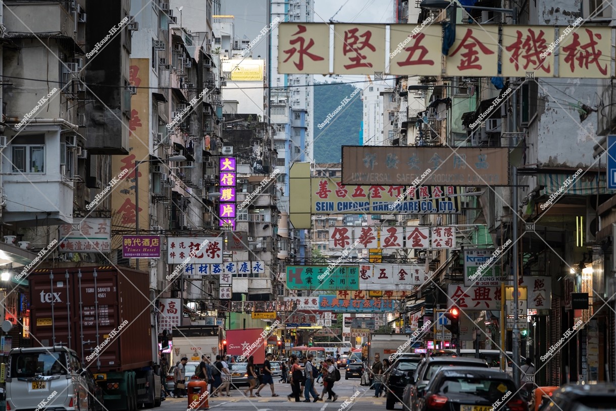 Street view of Reclamation Street with signboards,　Mong Kok, No.4