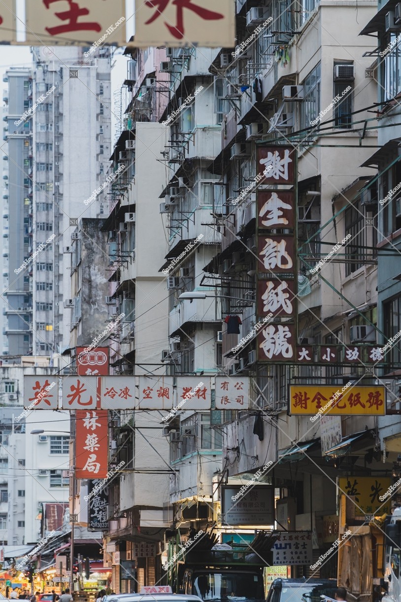 Street view of Reclamation Street with signboards,　Mong Kok, No.5