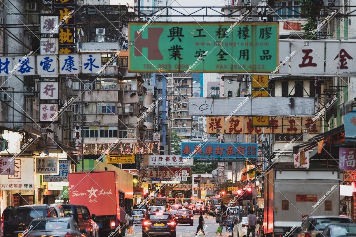 Street view of Reclamation Street with signboards,　Mong Kok, No.7