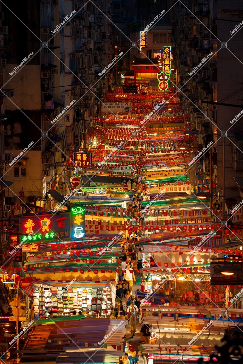 View of Temple Street Night Market, Jordan, No.3