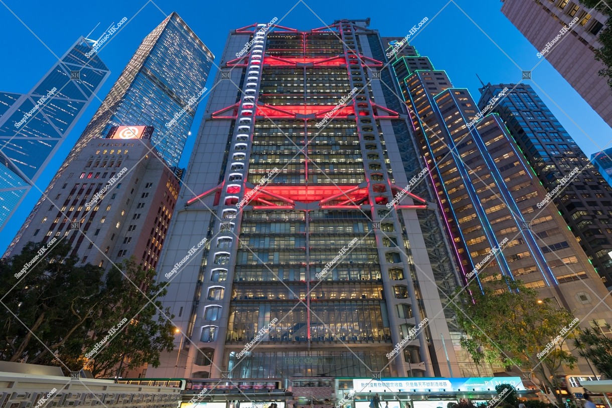 Evening view of  the Financial high-rise buildings at Central, No.4