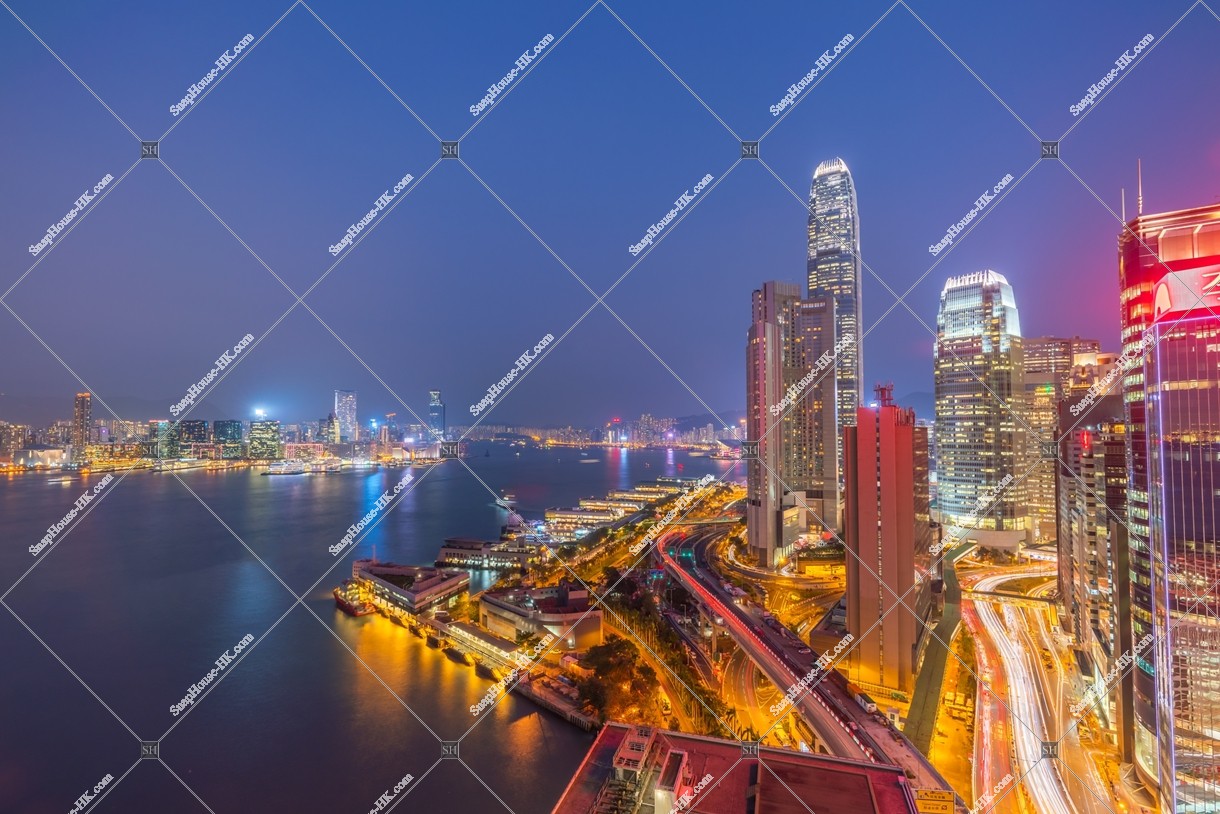 Night view of Central with Victoria Harbour, No.2