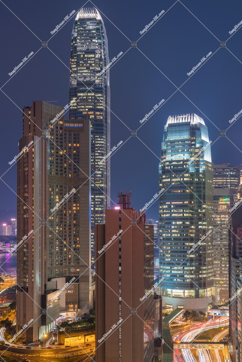 Night view of the high-rise buildings at Central, No.5
