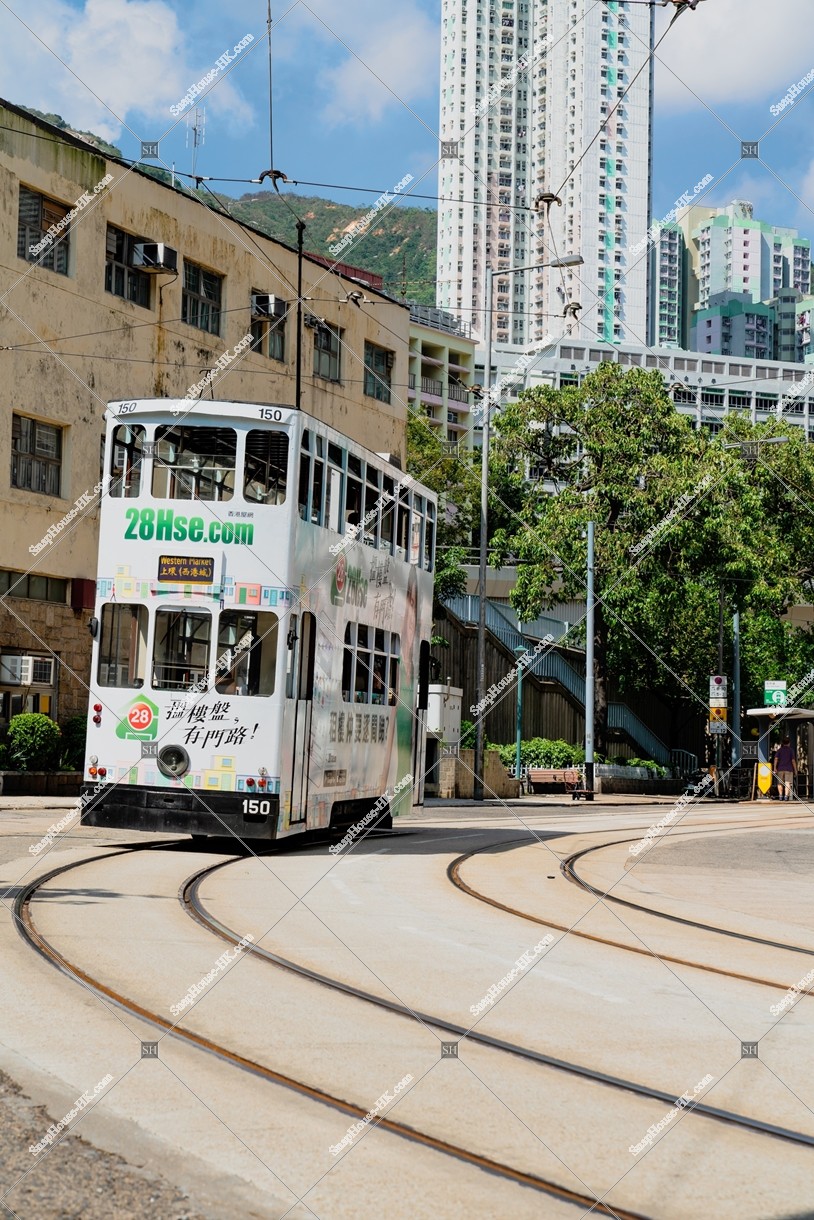 Hong Kong Tramway traveling through Shau Kei Wan, No.2