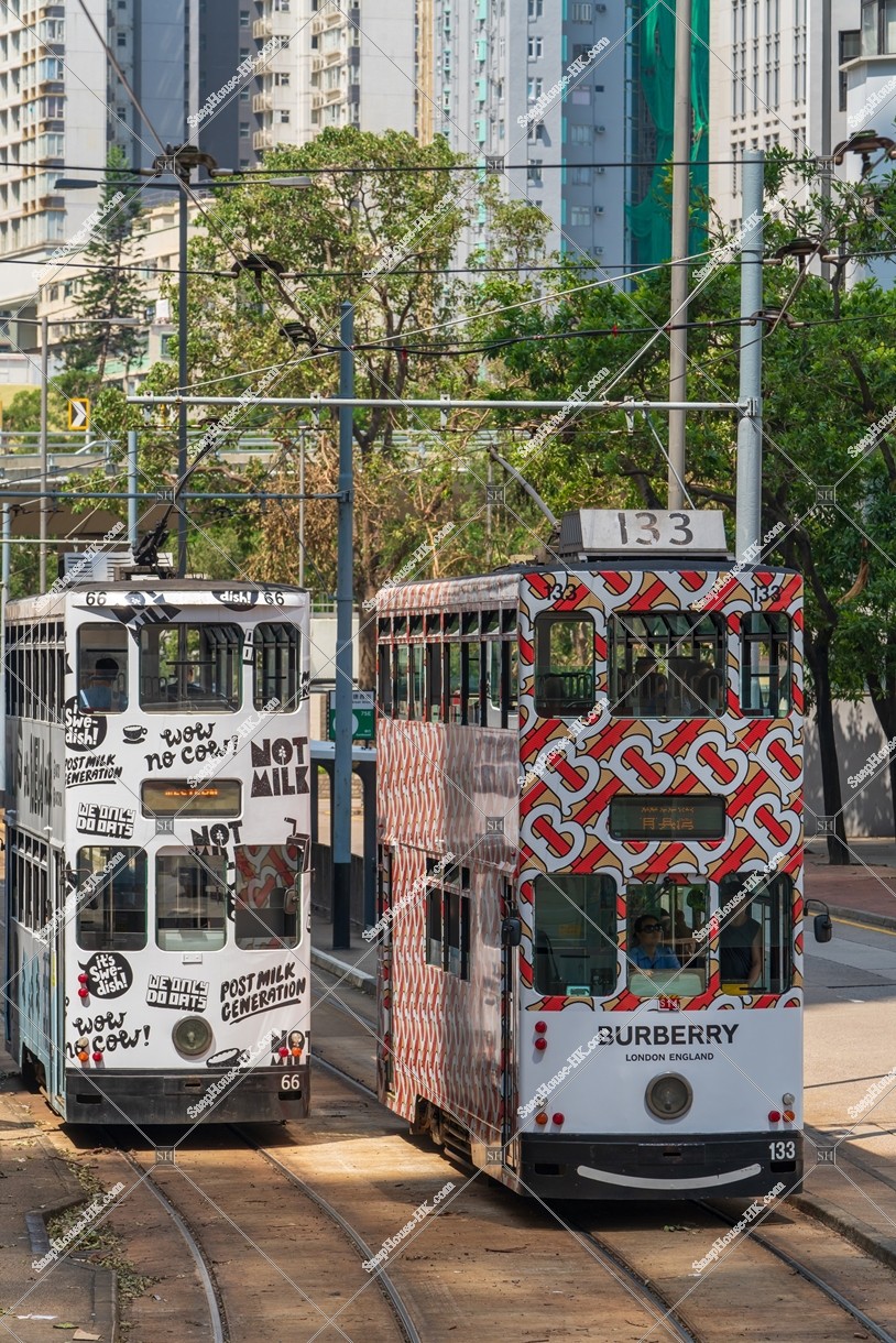 Hong Kong Tramway traveling through Quarry Bay, No.4
