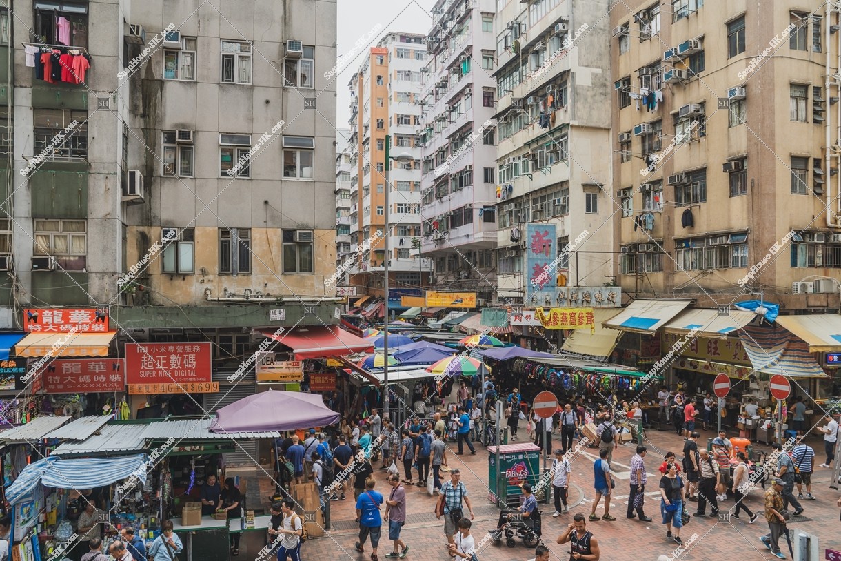 View of old town with Street Markets at Sham Shui Po, No.13