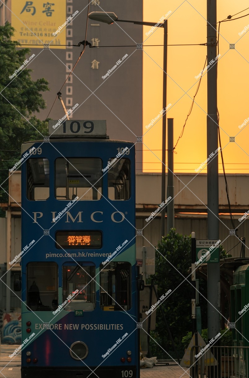 Hong Kong Tramway in the evening