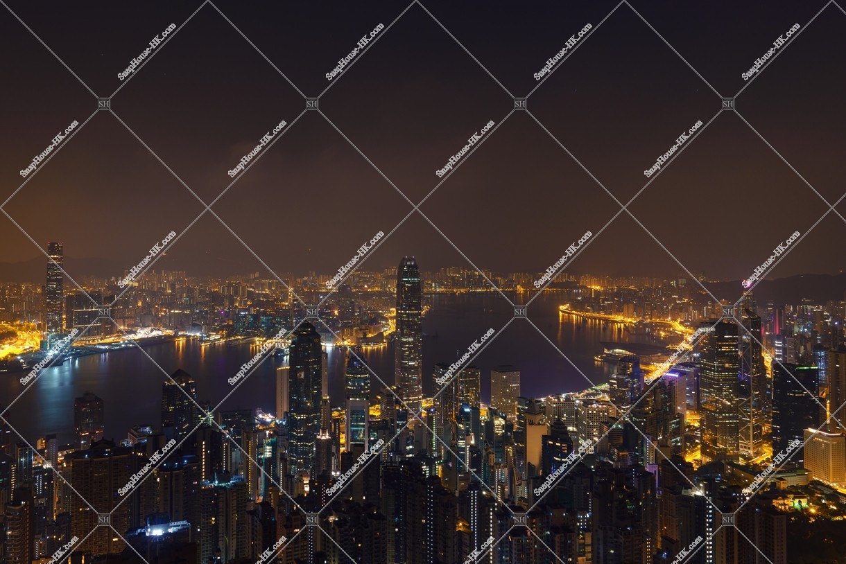 Midnight view of Hong Kong from The Peak, No.1