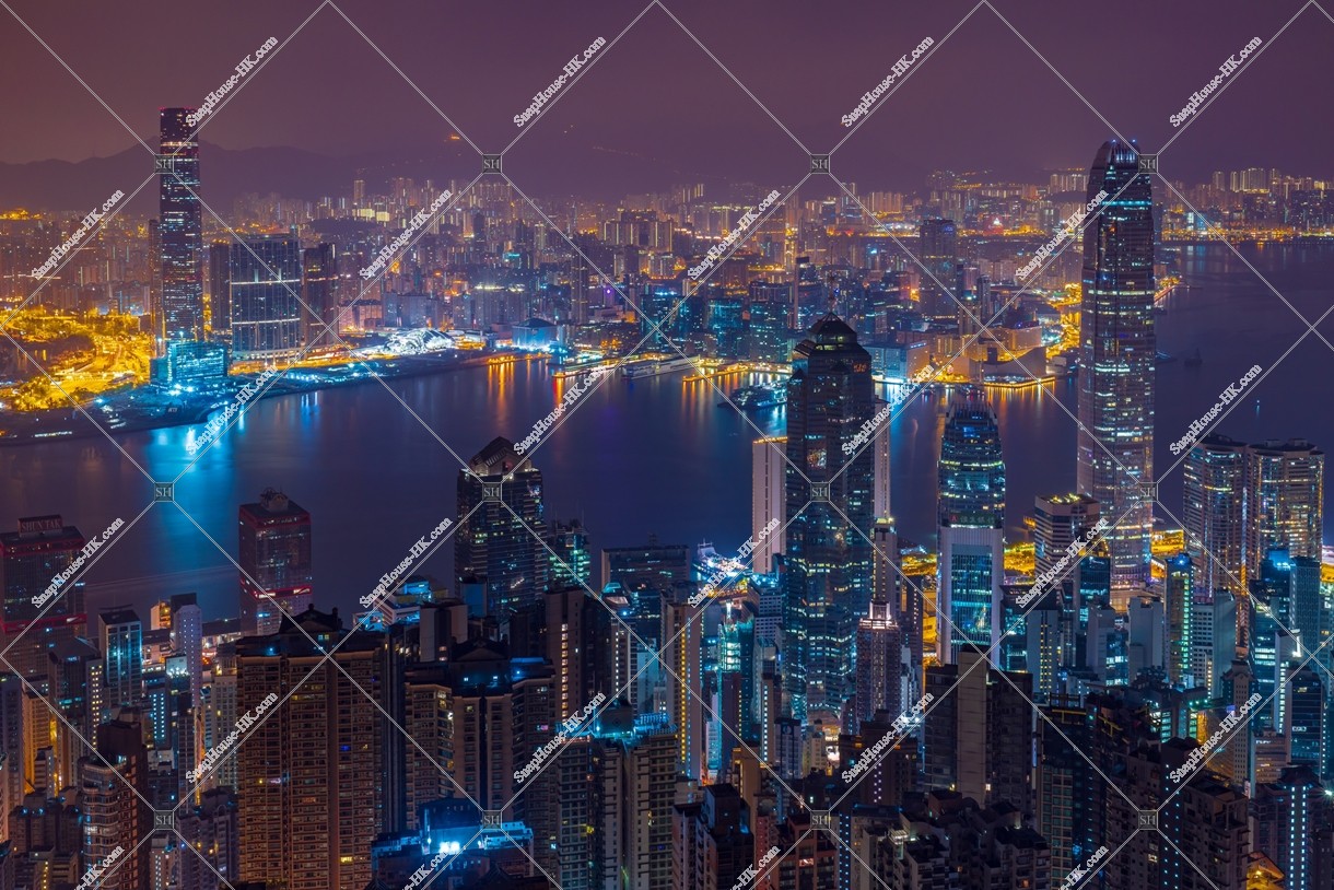 Midnight view of Central and Kowloon from The Peak, No.2