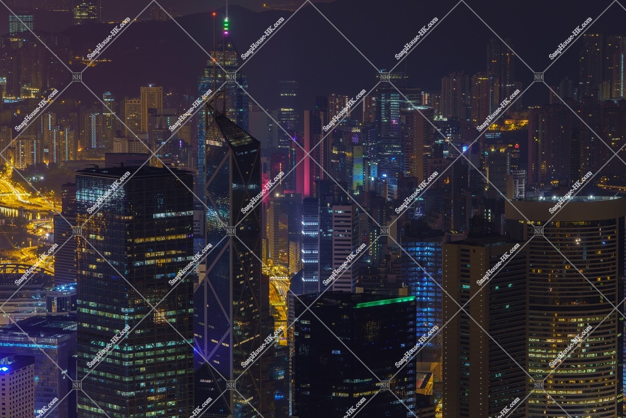 Midnight view of Central from The Peak, No.2