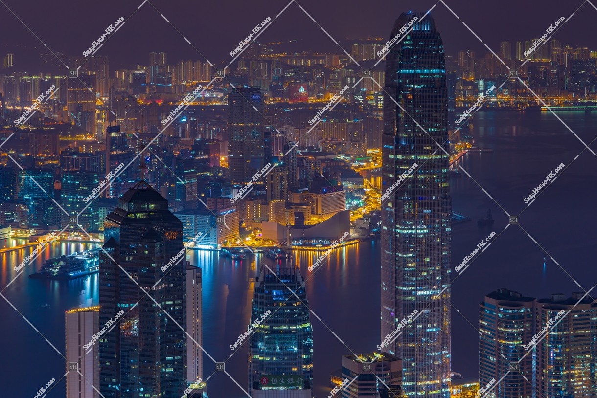 Midnight view of Central from The Peak, No.3