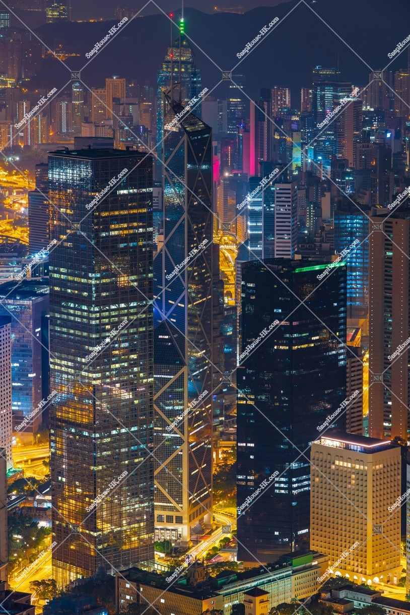 Midnight view of Central from The Peak, No.6