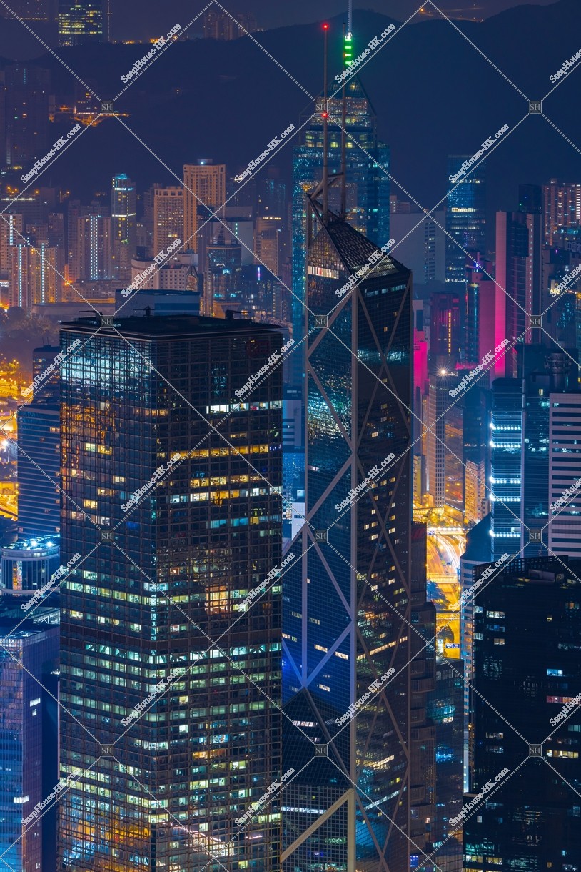 Midnight view of Central from The Peak, No.7