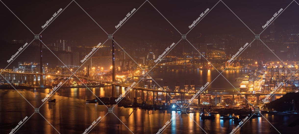 Night view of Stonecutters' Bridge, No.3