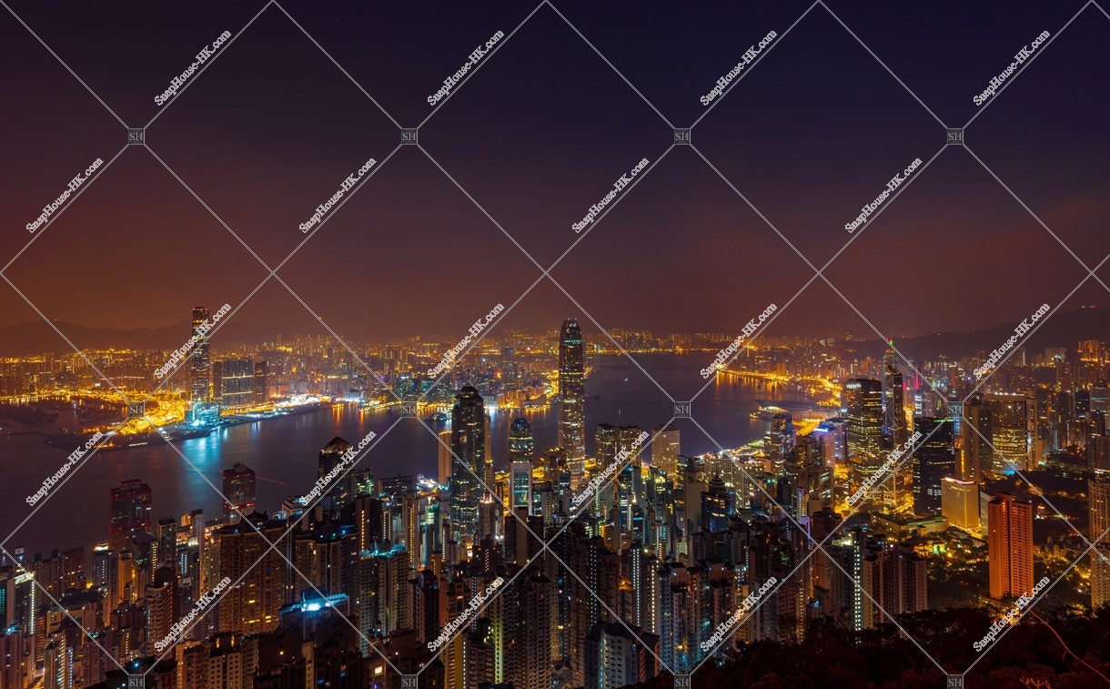Midnight view of Hong Kong from The Peak, No.3