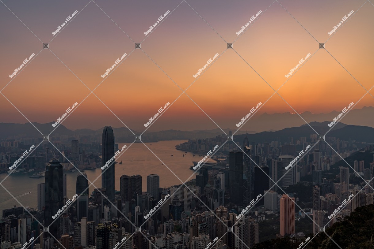 Hong Kong sunrise, View from The Peak, No.1