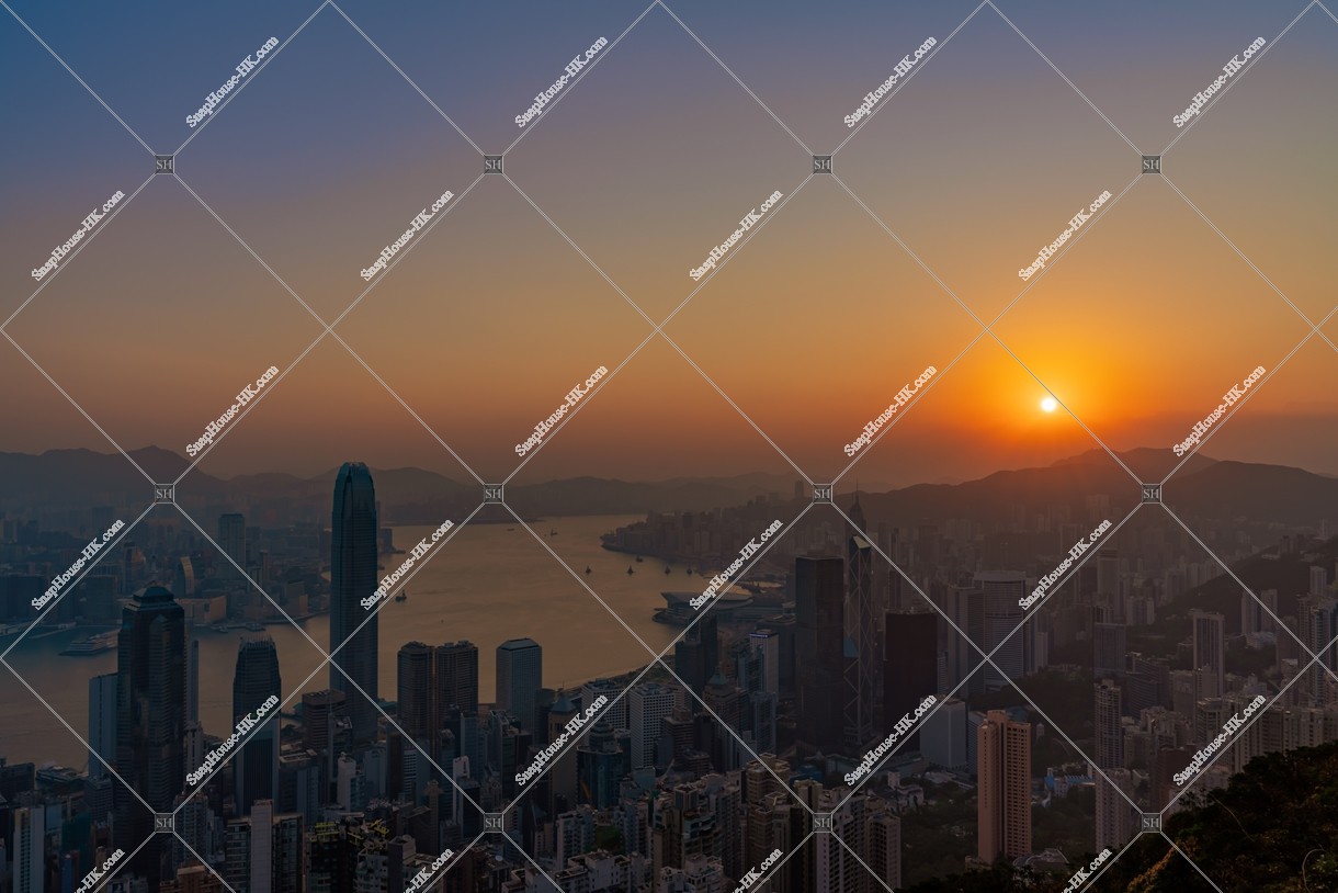 Sunrise view of Hong Kong from The Peak, No.5